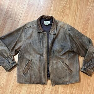 Vintage 1990s brown Eddie Bauer leather jacket